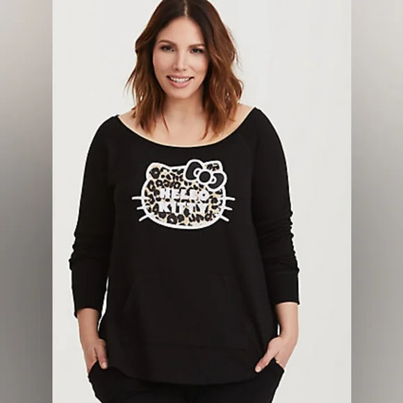 Torrid Hello Kitty black leopard icon sweatshirt - Picture 4 of 5